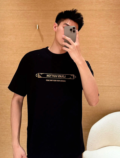 ルイヴィトンスーパーコピーチェック Louis Vuitton刺繍 半袖Tシャツ