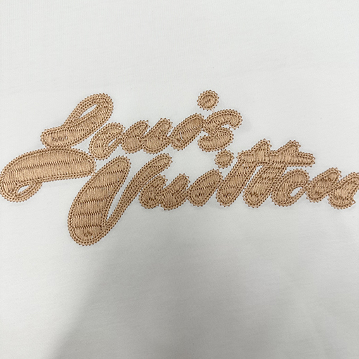 ルイヴィトンスーパーコピー刺繍 ロゴ 半袖Tシャツ