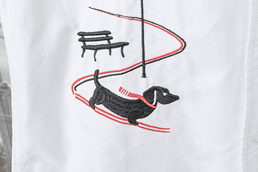 トムブラウン子犬刺繍そり街灯半袖シャツ