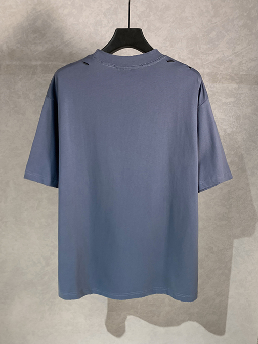 バレンシアガ発泡クルーネック半袖Tシャツ