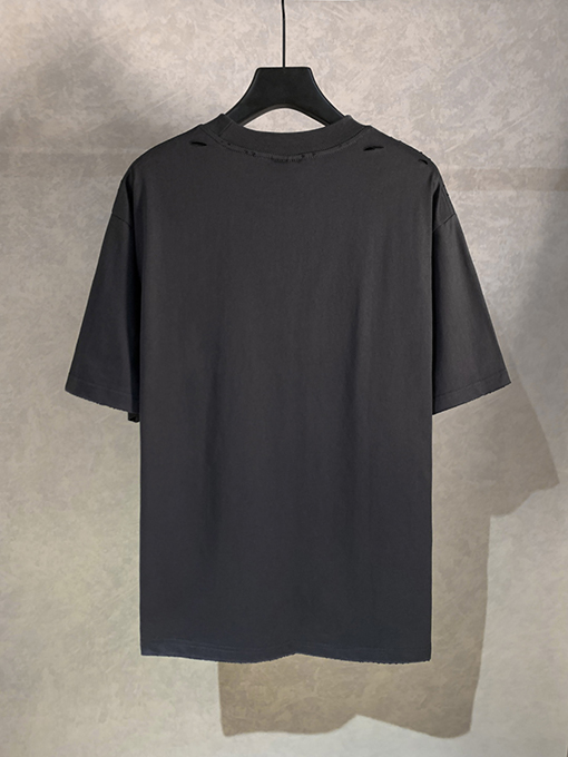 バレンシアガ発泡クルーネック半袖Tシャツ