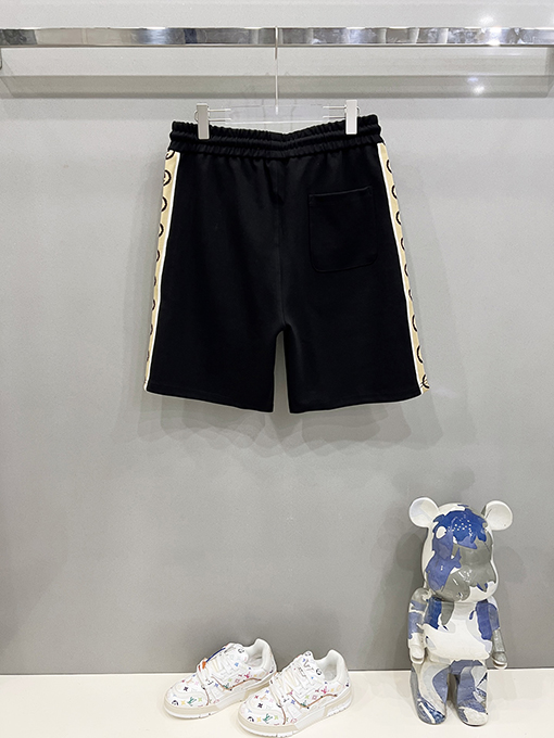 グッチクラシックなダブルGアルファベットロゴウェビングショーツ