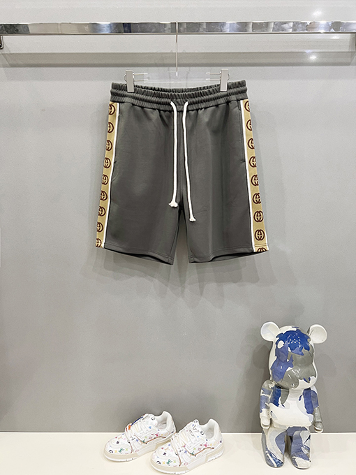 グッチクラシックなダブルGアルファベットロゴウェビングショーツ