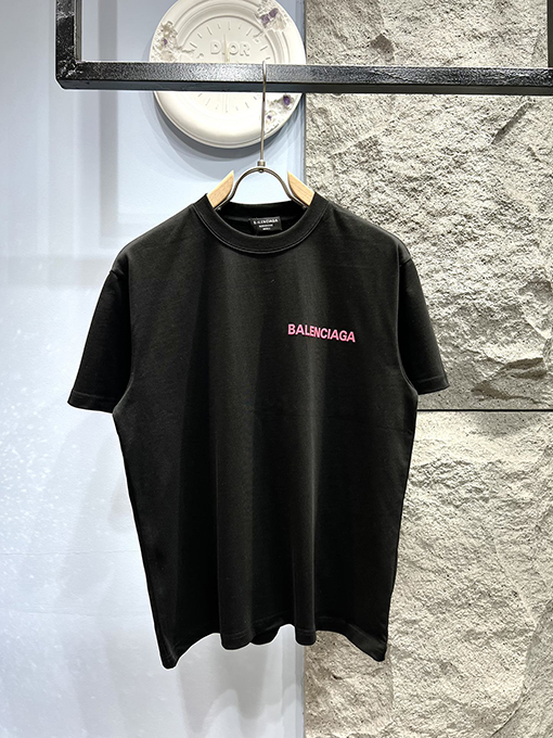 バレンシアガ新しいプレス文字半袖Tシャツ