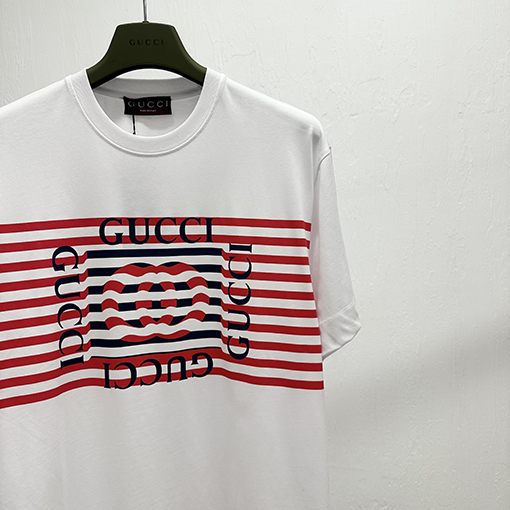 グッチストライププリント半袖Tシャツ