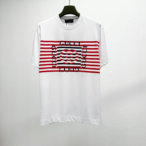 グッチストライププリント半袖Tシャツ