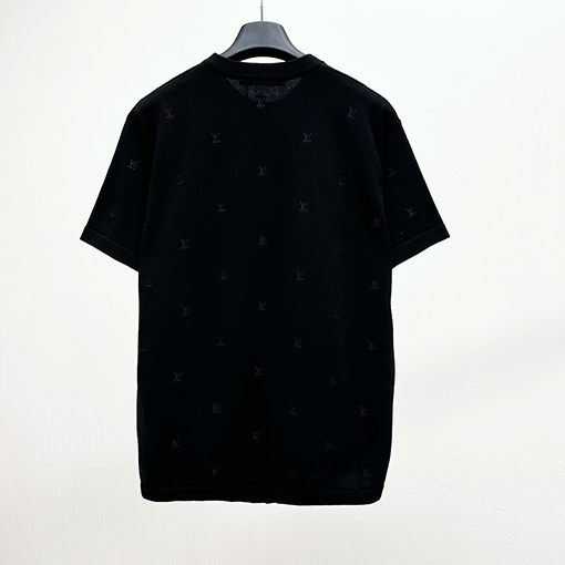 ルイヴィトン小さなロゴ刺繍ニット半袖Tシャツ