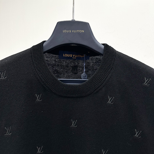 ルイヴィトン小さなロゴ刺繍ニット半袖Tシャツ