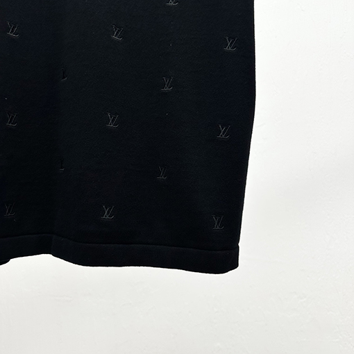 ルイヴィトン小さなロゴ刺繍ニット半袖Tシャツ