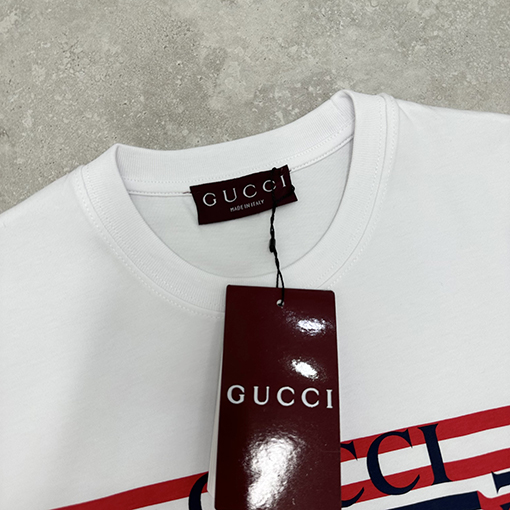 グッチストライププリント半袖Tシャツ