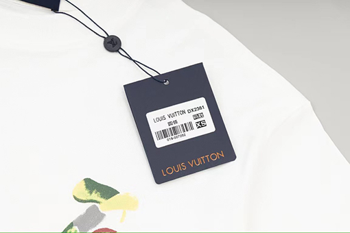 ルイヴィトンバックカラフルな文字エンボス半袖Tシャツ