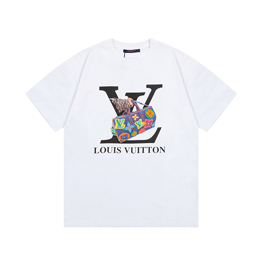 ルイヴィトンコピー落書き文字ハンドバッグプリントTシャツ