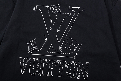 ルイヴィトン点線の文字プリントTシャツ
