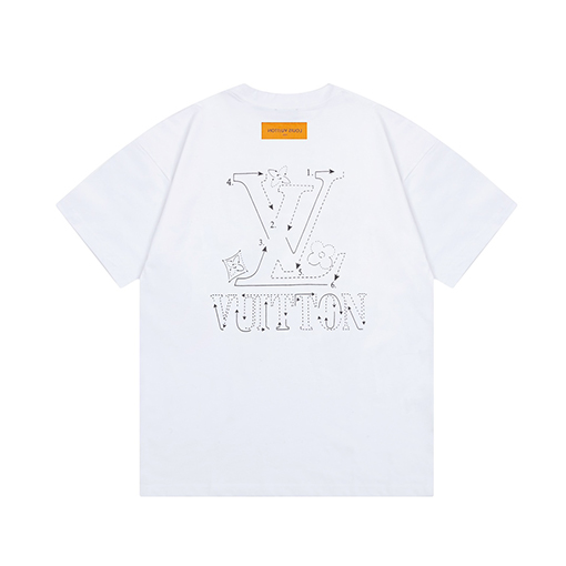 ルイヴィトン点線の文字プリントTシャツ