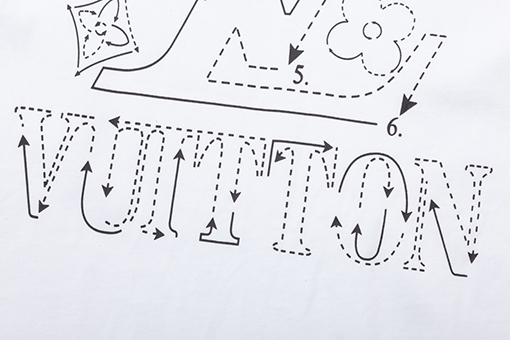 ルイヴィトン点線の文字プリントTシャツ