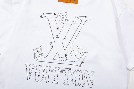 ルイヴィトン点線の文字プリントTシャツ