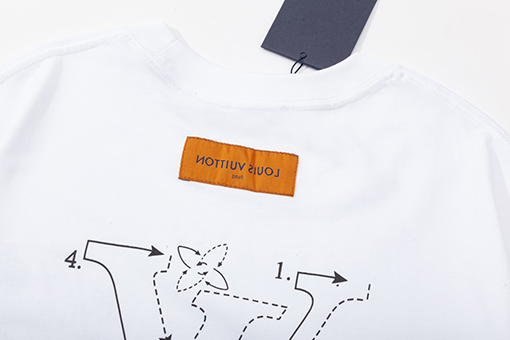 ルイヴィトン点線の文字プリントTシャツ