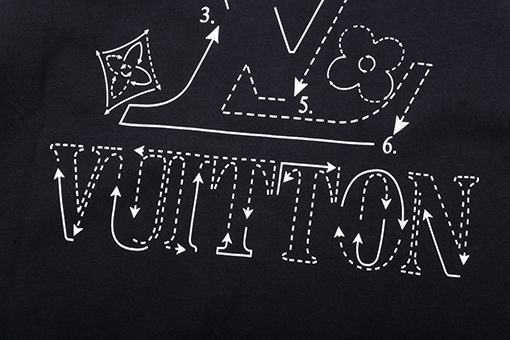 ルイヴィトン点線の文字プリントTシャツ