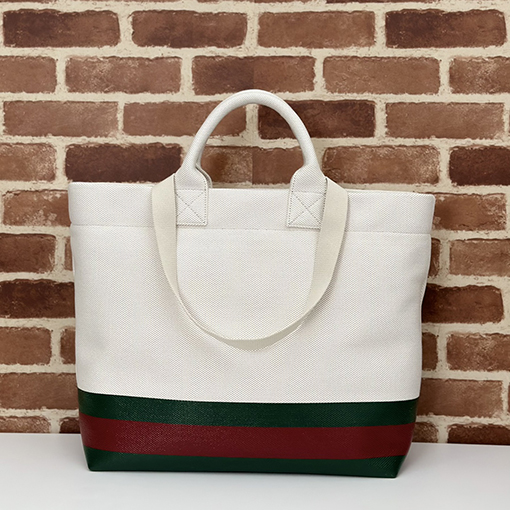グッチベージュキャンバスショッピングバッグ