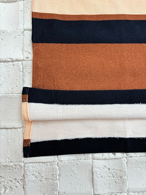 ロエベクラシックなストライプ刺繍ニットポロシャツ