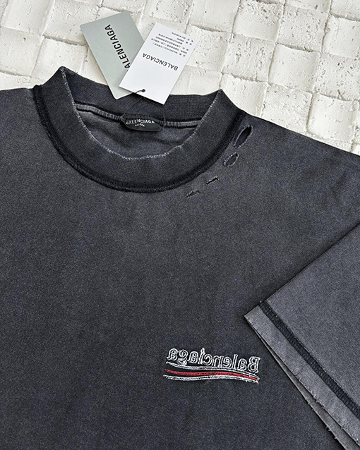 バレンシアガスーパーコピー新しいコーラ古い磨かれた半袖Tシャツ