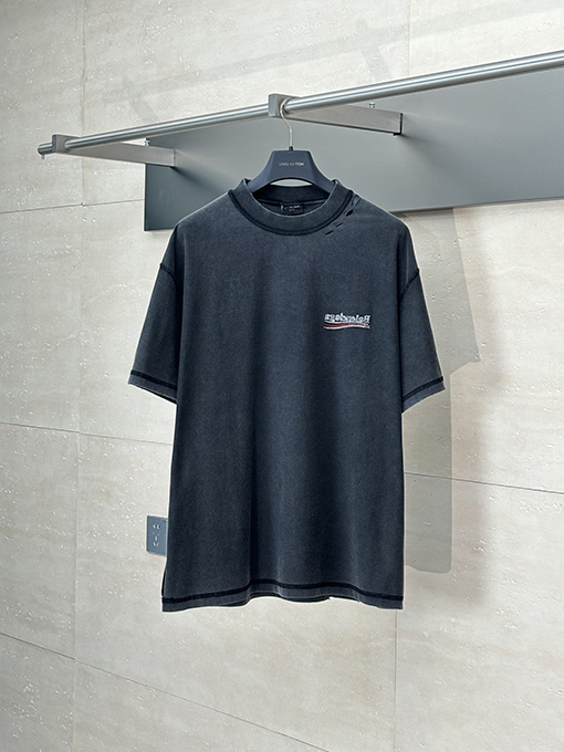 バレンシアガスーパーコピー新しいコーラ古い磨かれた半袖Tシャツ
