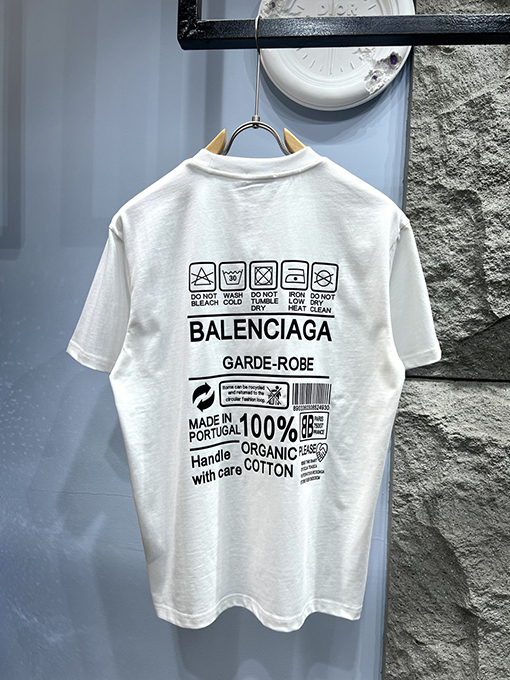 バレンシアガ新しいエコロゴ半袖Tシャツ