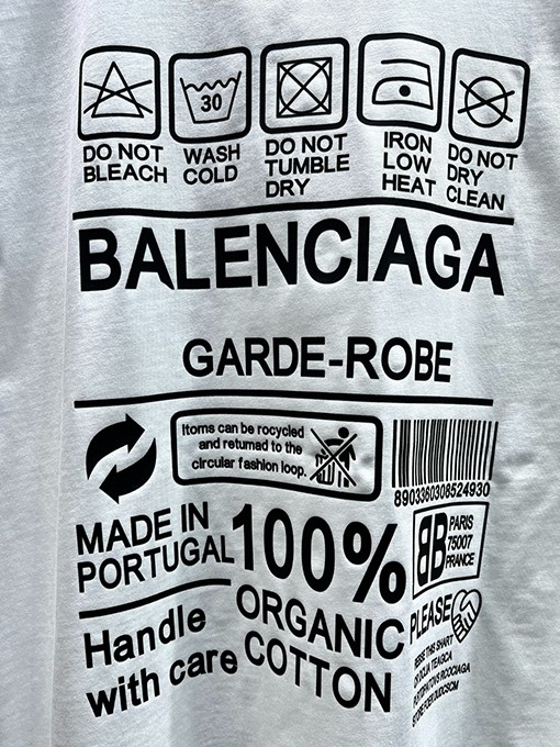 バレンシアガ新しいエコロゴ半袖Tシャツ
