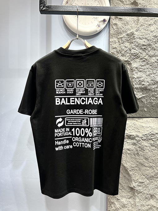 バレンシアガ新しいエコロゴ半袖Tシャツ