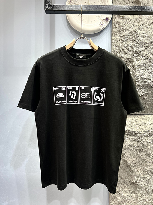 バレンシアガ新しいエコロゴ半袖Tシャツ