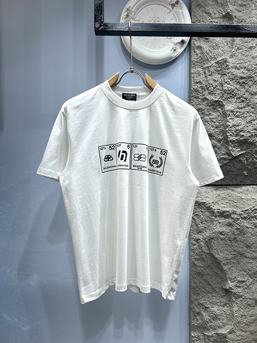 バレンシアガ新しいエコロゴ半袖Tシャツ