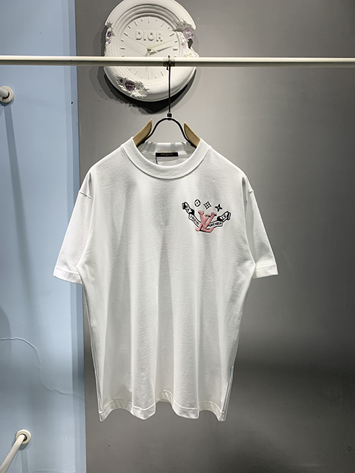 ルイヴィトンコピーロゴプリントTシャツ