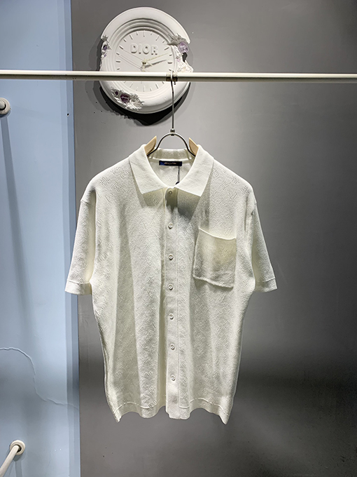 ルイヴィトン新作 Monogramメッシュジャカード半袖シャツ