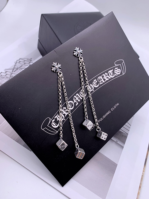 クロムハーツコピークロスダイスロングピアスピアス