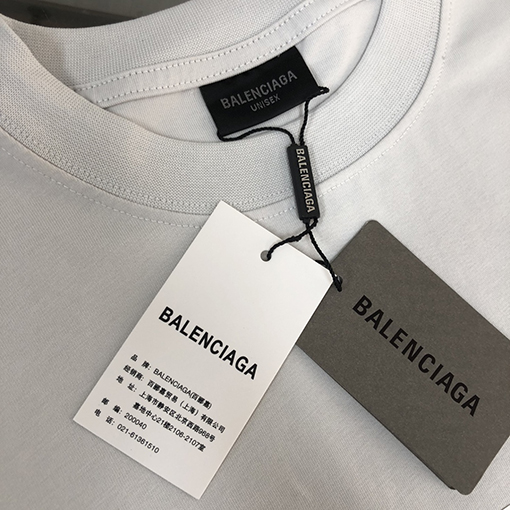 バレンシアガ25ssバレンタイン限定520タグ付箋丸首半袖Tシャツ