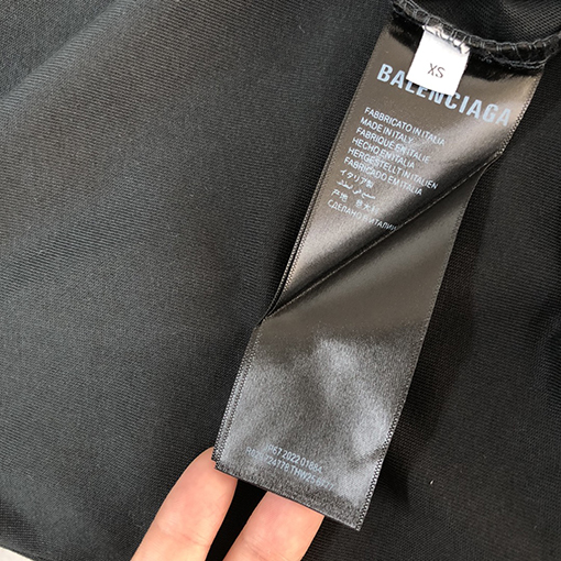 バレンシアガ25ssバレンタイン限定520タグ付箋丸首半袖Tシャツ