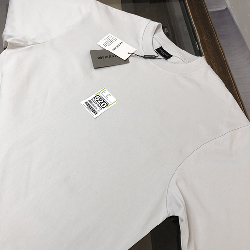 バレンシアガ25ssバレンタイン限定520タグ付箋丸首半袖Tシャツ