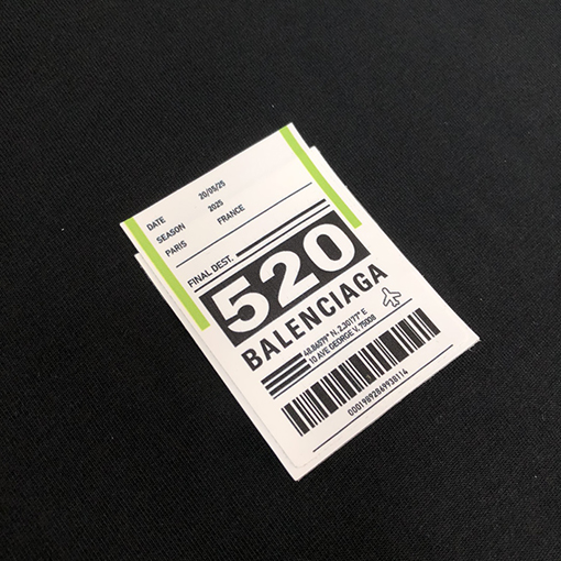 バレンシアガ25ssバレンタイン限定520タグ付箋丸首半袖Tシャツ