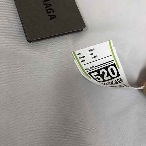 バレンシアガ25ssバレンタイン限定520タグ付箋丸首半袖Tシャツ