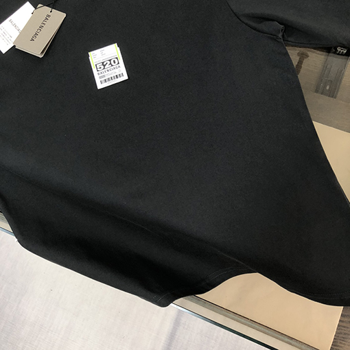 バレンシアガ25ssバレンタイン限定520タグ付箋丸首半袖Tシャツ