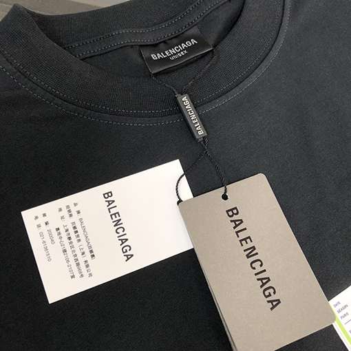 バレンシアガ25ssバレンタイン限定520タグ付箋丸首半袖Tシャツ