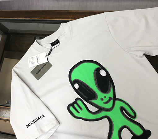 バレンシアガカップル夜光ラウンドネック半袖Tシャツ