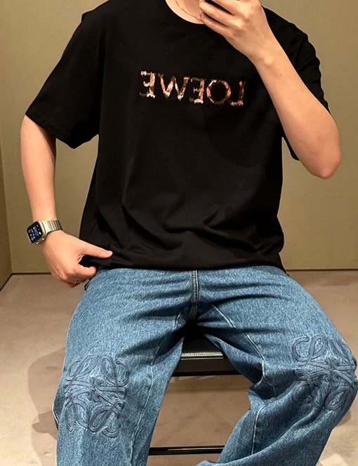 ロエベスーパーコピー多色刺繍半袖Tシャツ