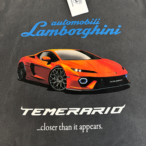 バレンシアガランボルギーニ炒め色プリント半袖Tシャツ