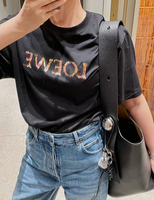 ロエベスーパーコピー多色刺繍半袖Tシャツ