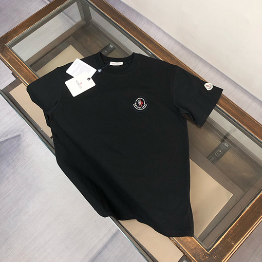 モンクレールスーパーコピー 新しいロゴ歯ブラシ刺繍半袖Tシャツ