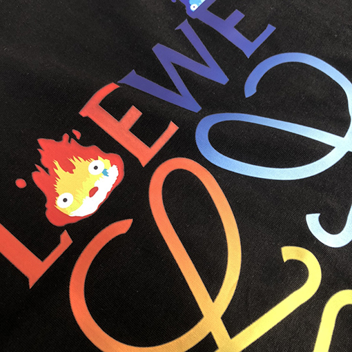 ロエベ ロゴプリント柄クルーネック半袖Tシャツ