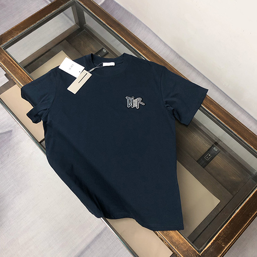 ディオール 新しい刺繍ロゴラウンドネック半袖Tシャツ