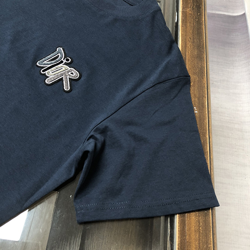 ディオール 新しい刺繍ロゴラウンドネック半袖Tシャツ