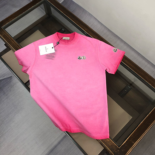 モンクレール 新しい重工炒め色水洗いクラシックダブルロゴ半袖Tシャツ